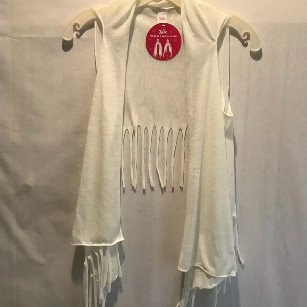 Justice Girls NWT Fringe Vest Scarf Size Small